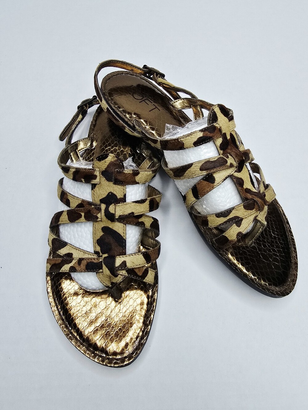 Ann Taylor Loft Calf Hair Leather Animal Print Sandal Size 7